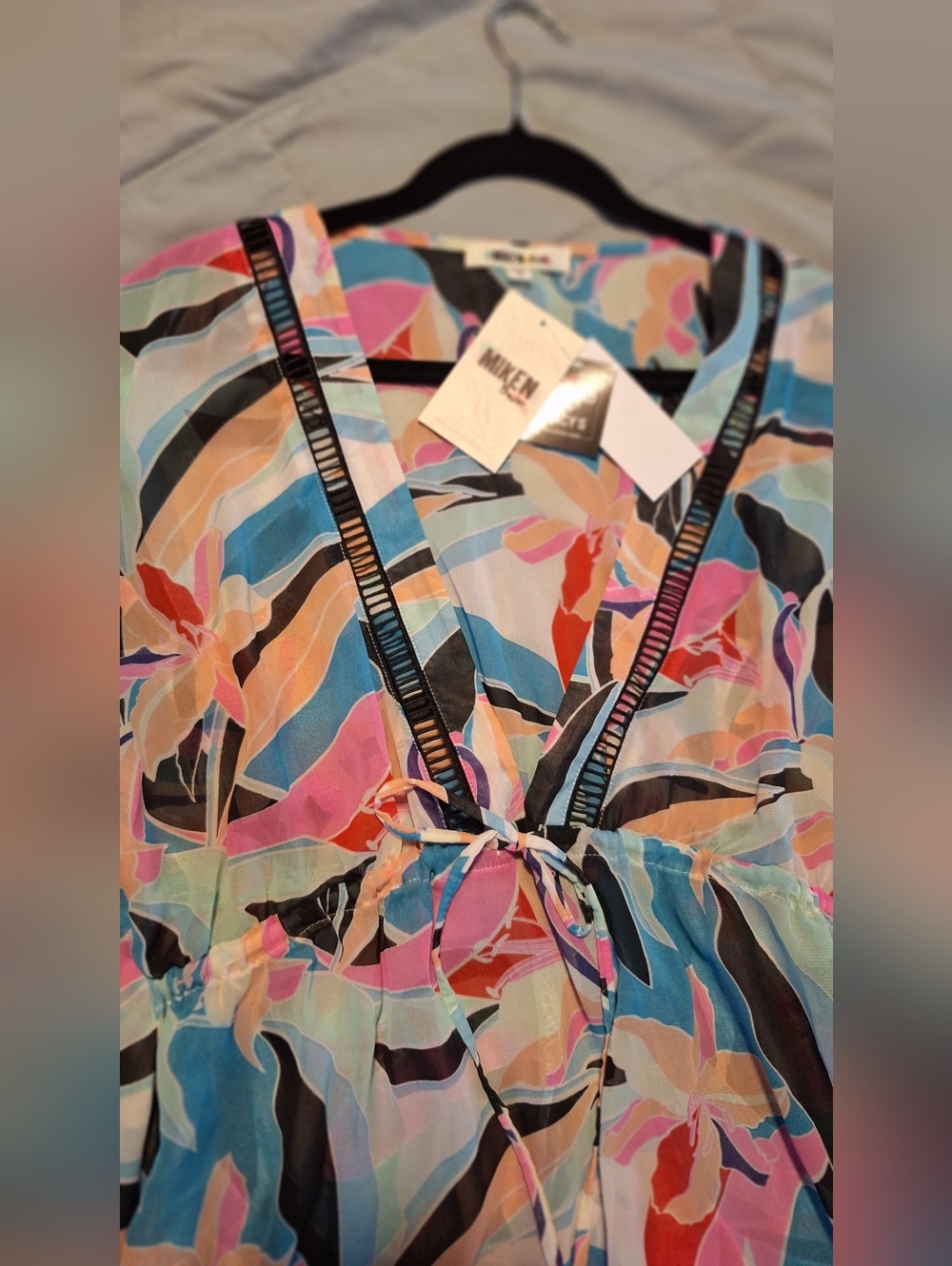 Miken Floral Kimono Swim Cover-Up Dress | Vibrant Print - Picture 3 of 6